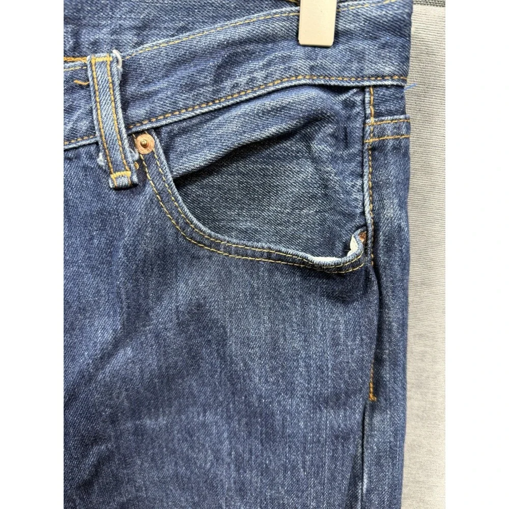 Levi's 501 Jeans Men 36x34 Blue Button Fly Straight Original Dark Wash American